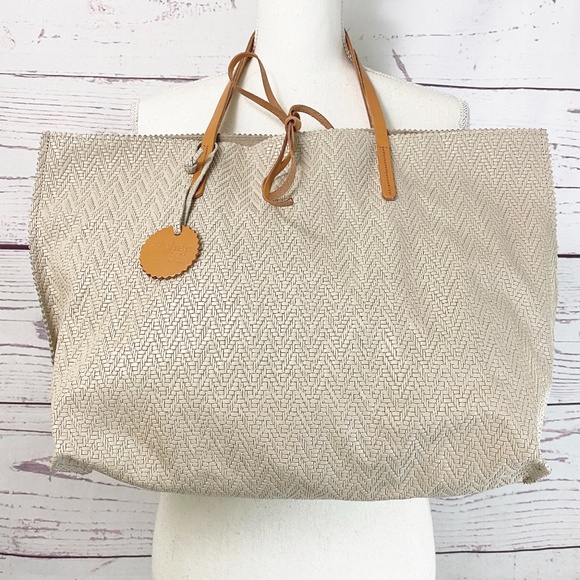 Jack Gomme Handbags - JACK GOMME ATELIER Libre Tresse Leather Tote Bag